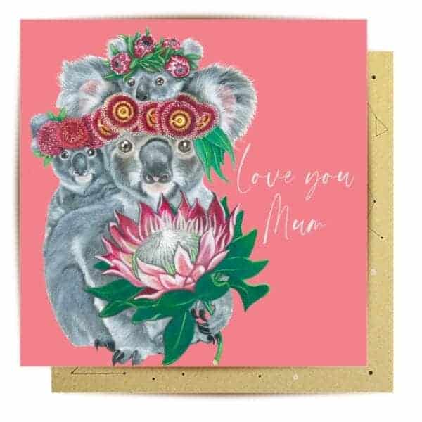 greeting card love you mum koala1