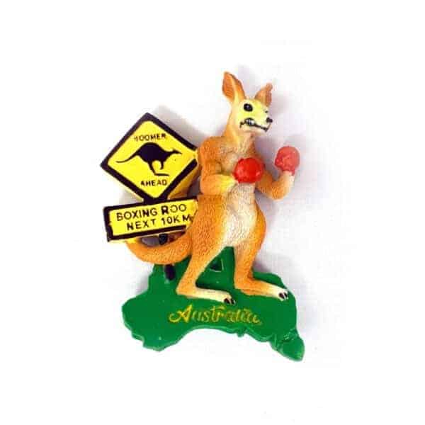 hand painted boxing kangaroo magnet