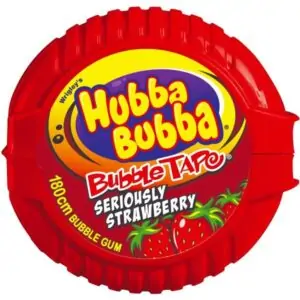 hubba bubba seriously strawberry bubble gum tape 56g
