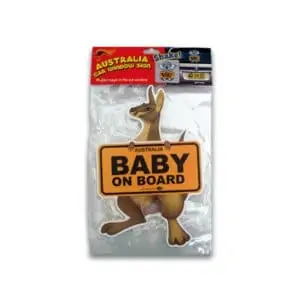 kangaroo baby on board car window sign