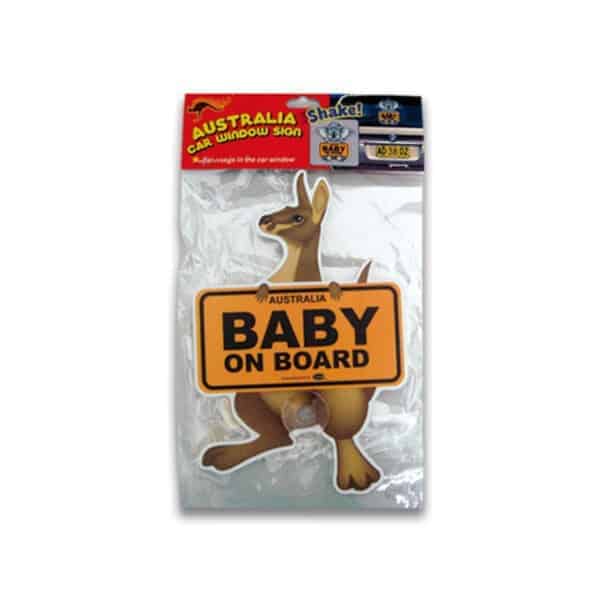 kangaroo baby on board car window sign