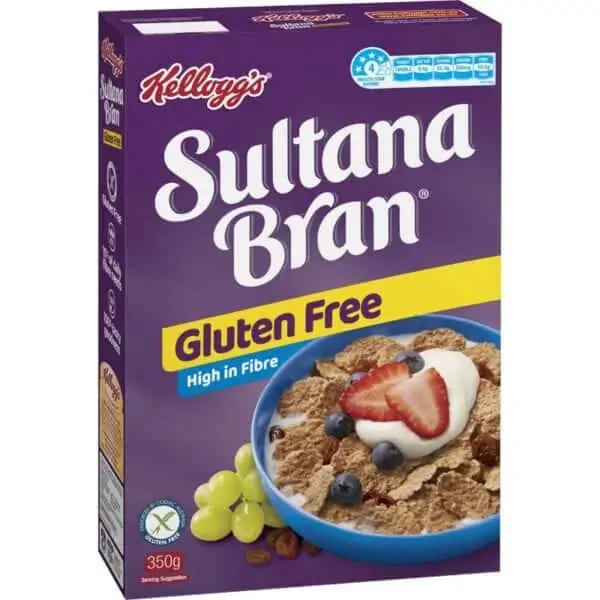 kellogg sultana bran gluten free breakfast cereal 350g