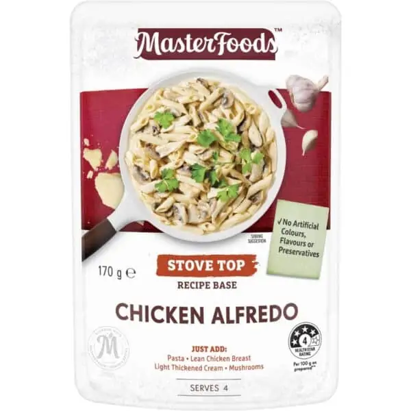 masterfoods chicken alfredo recipe base 170g