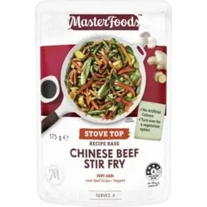 masterfoods chinese beef stir fry recipe base 175g