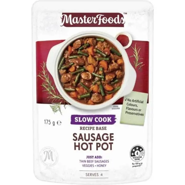 masterfoods sausage hot pot slow cook recipe base 175g