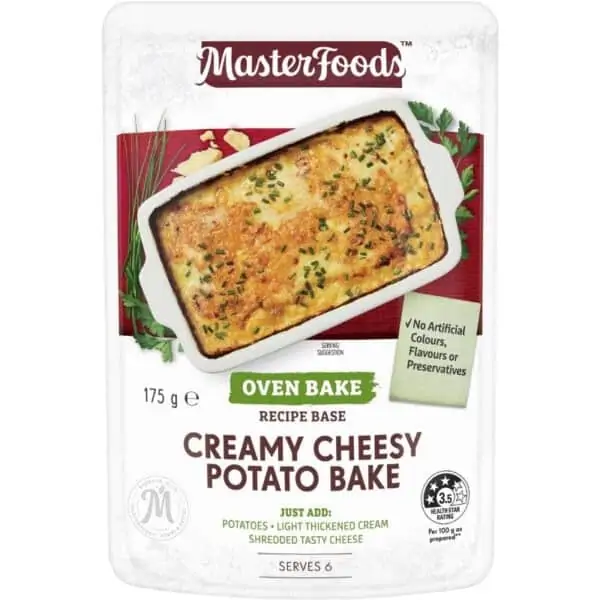 masterfoods side dish creamy cheesy potato bake 175g