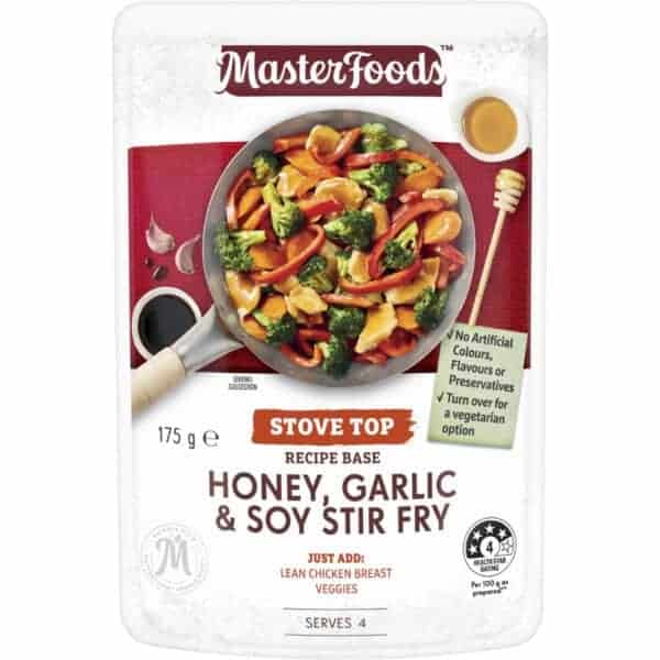 masterfoods stir fry sauce honey garlic soy 175g