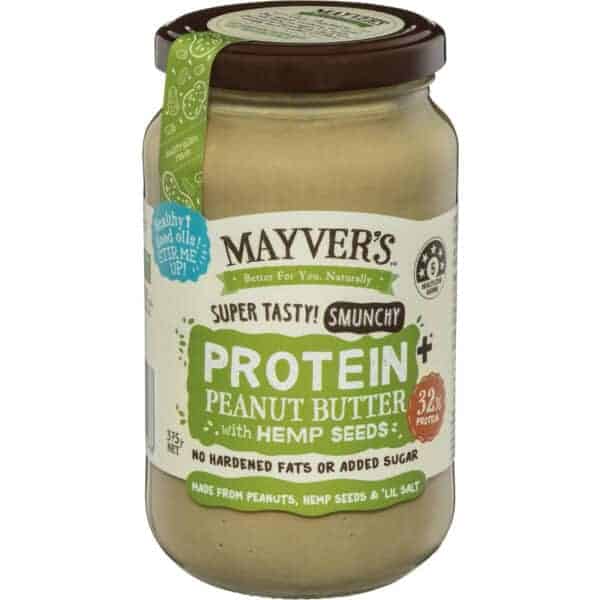 mayver smunchy protein plus hemp seed peanut butter 375g