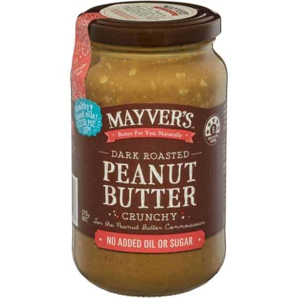 mayvers dark peanut butter crunchy 375g