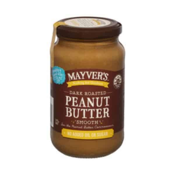 mayvers dark roast peanut butter smooth 375g