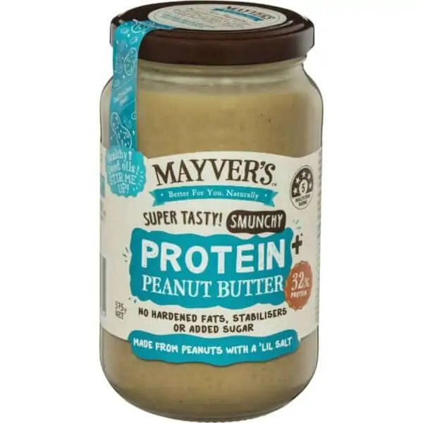 mayvers smunchy protein plus peanut butter 375g