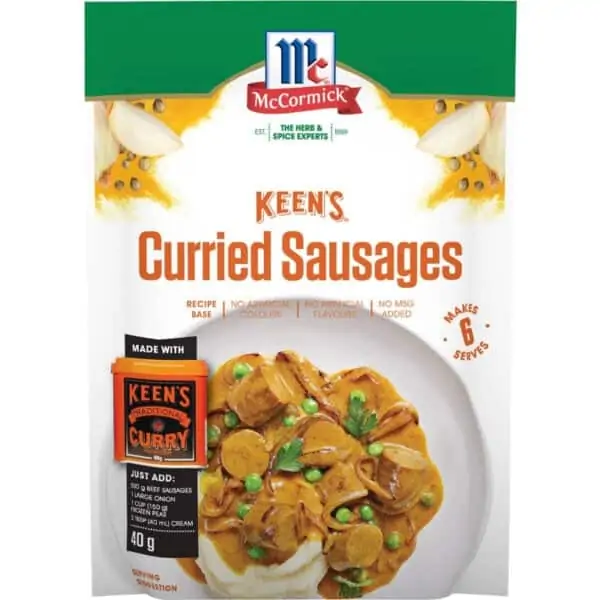 mccormicks keens curried sausages 40g