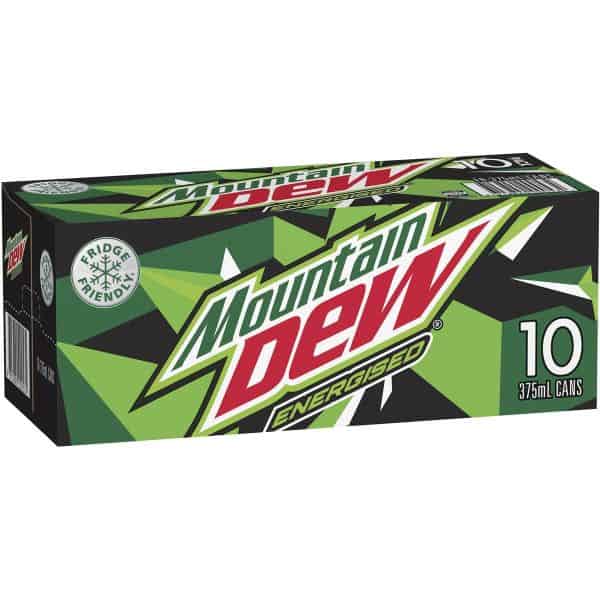 mountain dew cans 375ml x10 pack