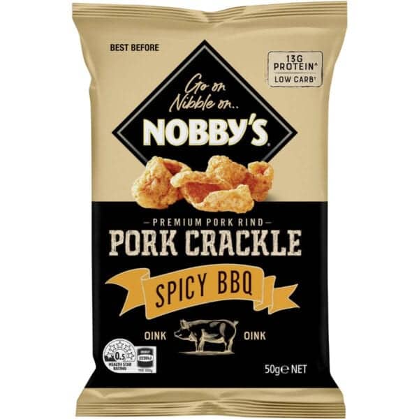 nobby pork crackle spicy barbecue snacks 50g