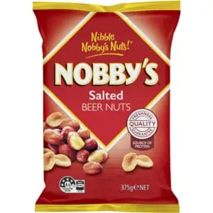 nobby salted beer nuts 375g