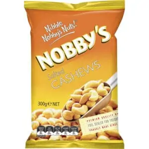 nobby salted cashews nuts tossed in sea salt 300g
