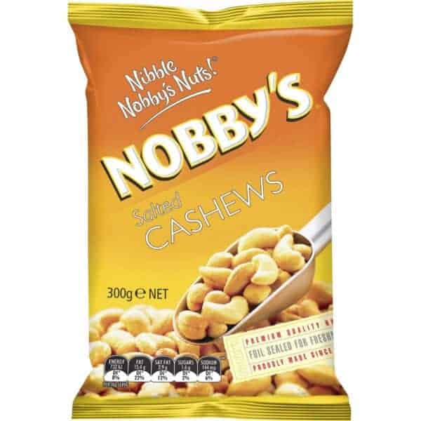 nobby salted cashews nuts tossed in sea salt 300g