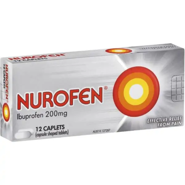 nurofen pain and inflammation relief caplets 200mg ibuprofen 12 pack