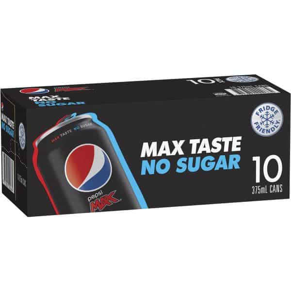 pepsi max 375ml cans 375ml x10 pack