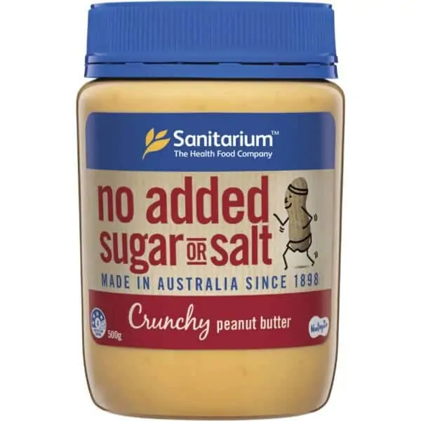 sanitarium crunchy no added sugar or salt peanut butter 500g