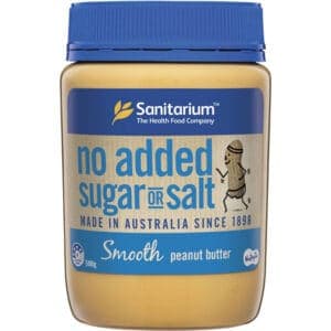 sanitarium smooth no added sugar or salt peanut butter 500g