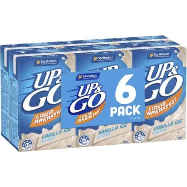 sanitarium upgo liquid breakfast vanilla ice 6 pack