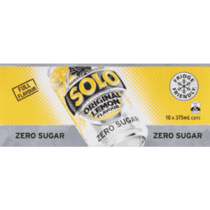 schweppes solo lemon zero sugar cans 375ml x10 pack