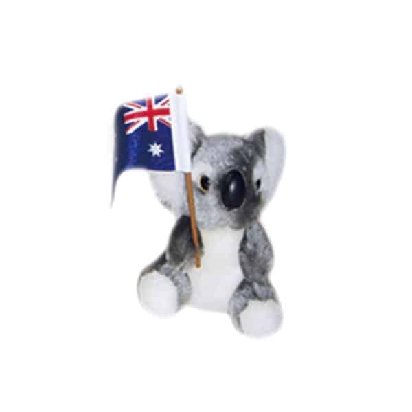 small plush koala with aussie flag
