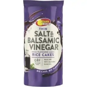 sunrice rice cakes sea salt balsamic vinegar 195g