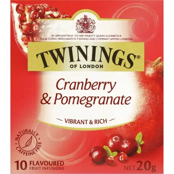 twinings cranberry pomegranate tea bags 10pk 20g