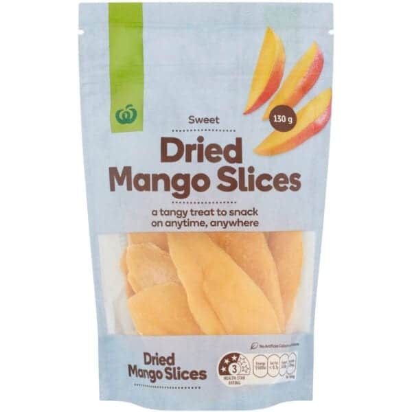 woolworths dried mango slices 130g