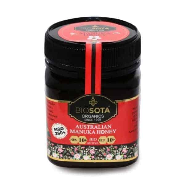 biosota certified organic manuka honey mgo 260 npa 10 250g
