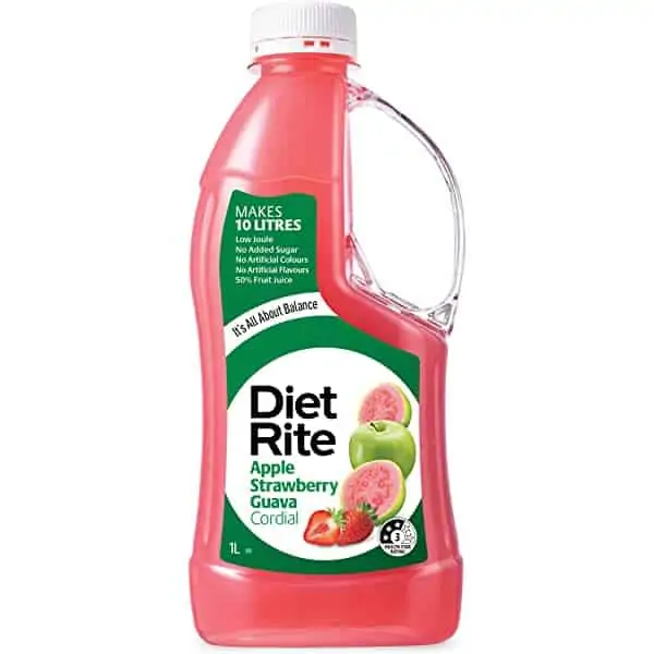 diet rite strawberry guava cordial 1l