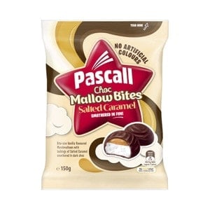 pascall salted caramel choc mallow bites 150g
