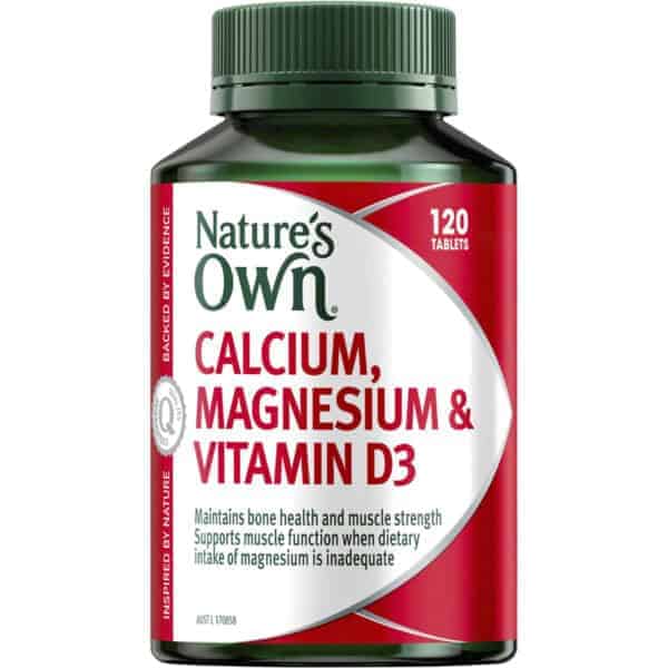 nature own calcium magnesium vitamin d3 tablets 120 pack