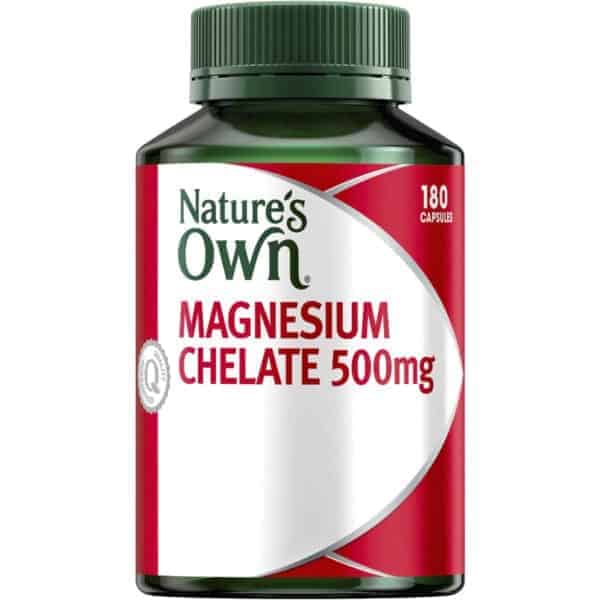 nature own magnesium chelate 500mg capsules 180 pack