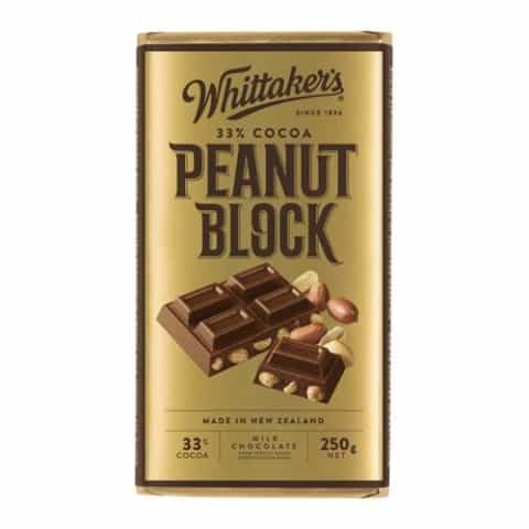 whittakers peanut chocolate block 200g