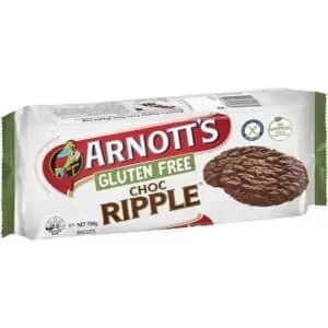 arnott gluten free choc ripple biscuits 150g