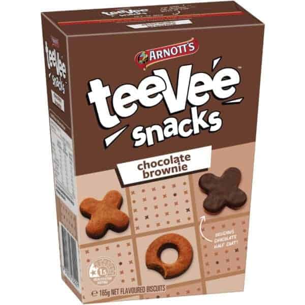 arnott teevee snacks x o chocolate brownie 165g