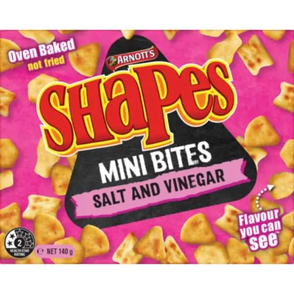 arnotts shapes mini bites crackers salt and vinegar