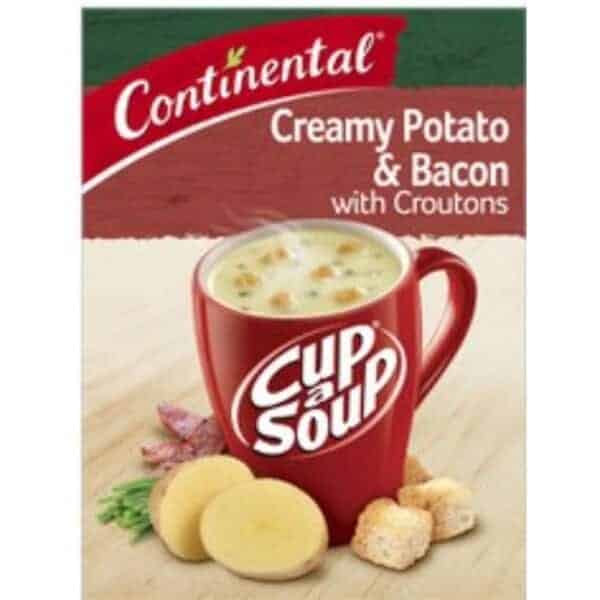 continental cup a soup creamy potato bacon with croutons serves 2