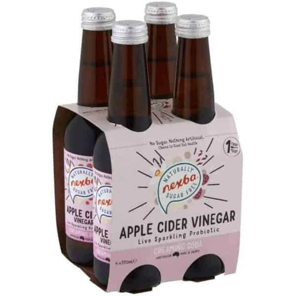 nexba creaming soda sugar free apple cider vinegar 330ml x 4 pack