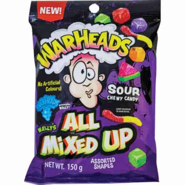 warheads all mixed up sour chewy candy 150g