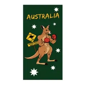 beach towel green boxing kangaroo