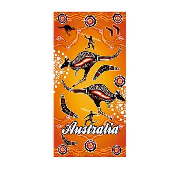 beach towel orange australian art