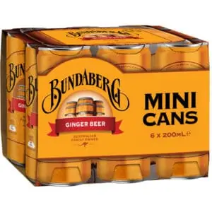 bundaberg ginger beer mini can 6x200ml