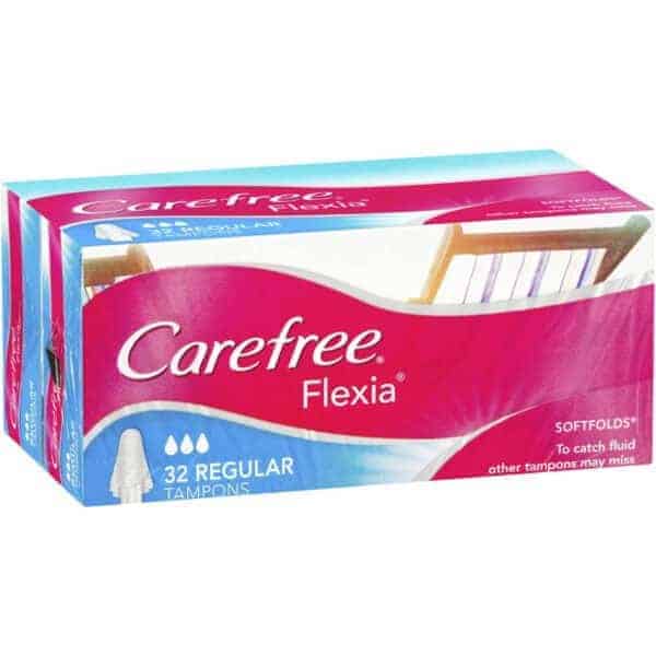 carefree flexia regular tampons 32 pack