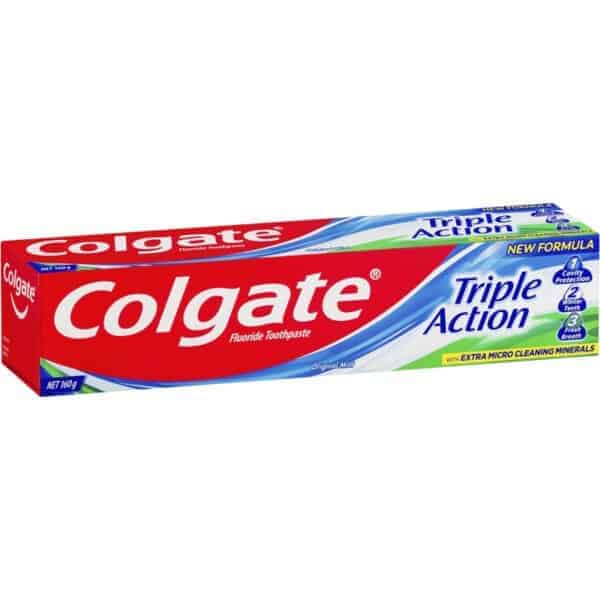 colgate triple action original mint fluoride toothpaste 160g