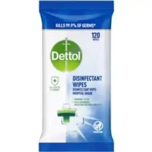 dettol antibacterial disinfectant surface cleaning wipes 120 pack