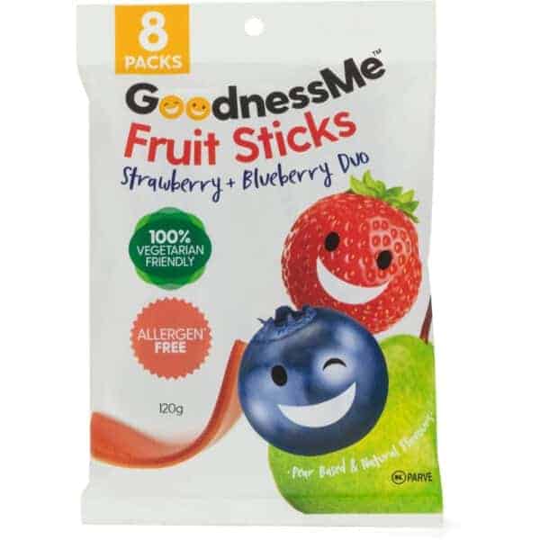 goodnessme fruit sticks strawberry blueberry duo 8 pack